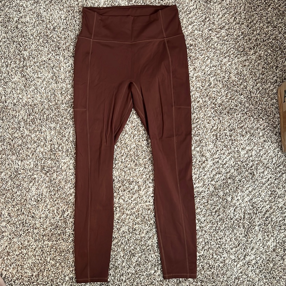 High-Waist Women's Leggings in Deep Brown